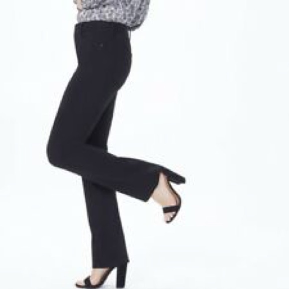 NYDJ Black ponte knit Marilyn straight leg jeans